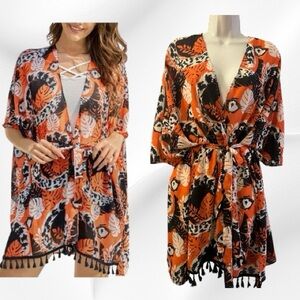 A Rose Rich Floral Kimono Wrap NWT Size 2X